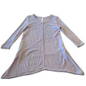 Mur Mur Womens Small Raw Seam Sharkbite Hem Tunic Top lagenlook